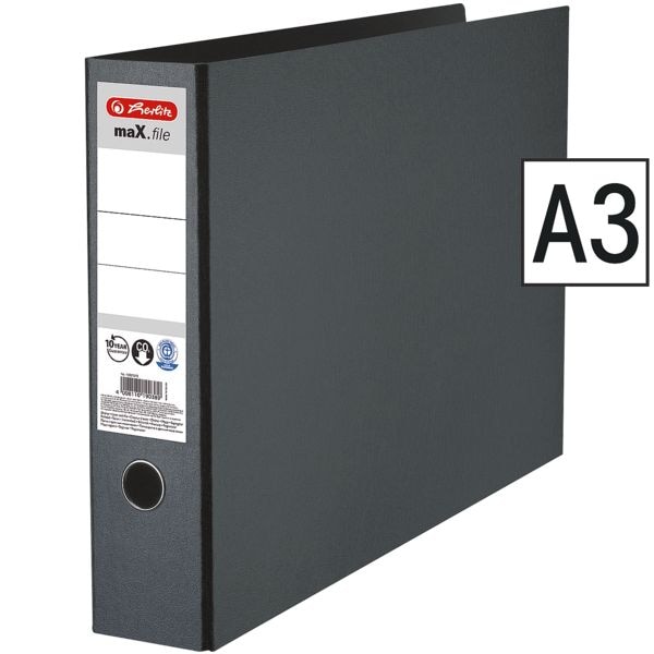 Herlitz Ordner schwarz, 7.5x31.8x48 cm Image