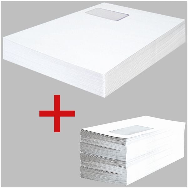 OTTO Office Premium 250 Versandtaschen C4 mit Fenster inkl. Briefumschläge weiß, 32.4x22.9 cm