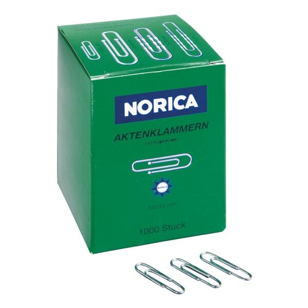 Norica Büroklammern 24mm glatt, silberfarben, 1000 Stück silber Image