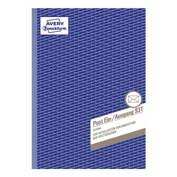 Avery Zweckform Formularbuch »Post-Ein-/Ausgangsbuch 931« weiß, 29.7x21 cm Image