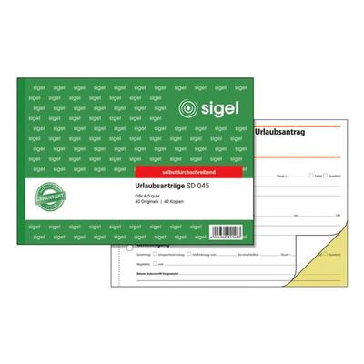 Sigel Formularbuch »Urlaubsantrag« SD045 gelb Image