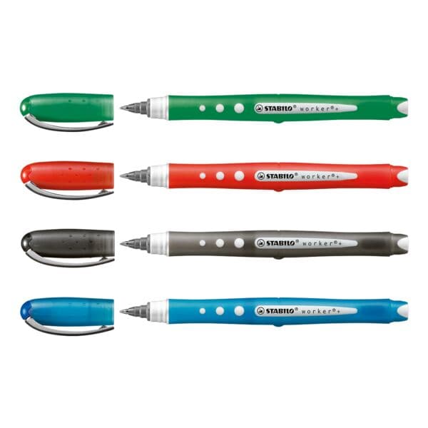Stabilo 4er-Pack Einweg-Tintenroller »Worker Colorful +« silber Image