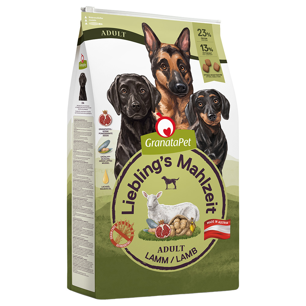 Multipack risparmio! 2 x 10 kg / 12 kg GranataPet Crocchette per cane - 2 x 10 kg Adult Agnello