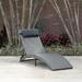 Brayden Studio® Sansom Reclining Single Chaise Lounge w/ Cushion Metal in Brown/Gray | 34 H x 24 W x 73 D in | Outdoor Furniture | Wayfair