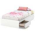 South Shore Callesto Twin Mate's & Captain's Bed w/ Drawers Wood in Brown/White | 14.75 H x 40.5 W x 76.5 D in | Wayfair 9018A1