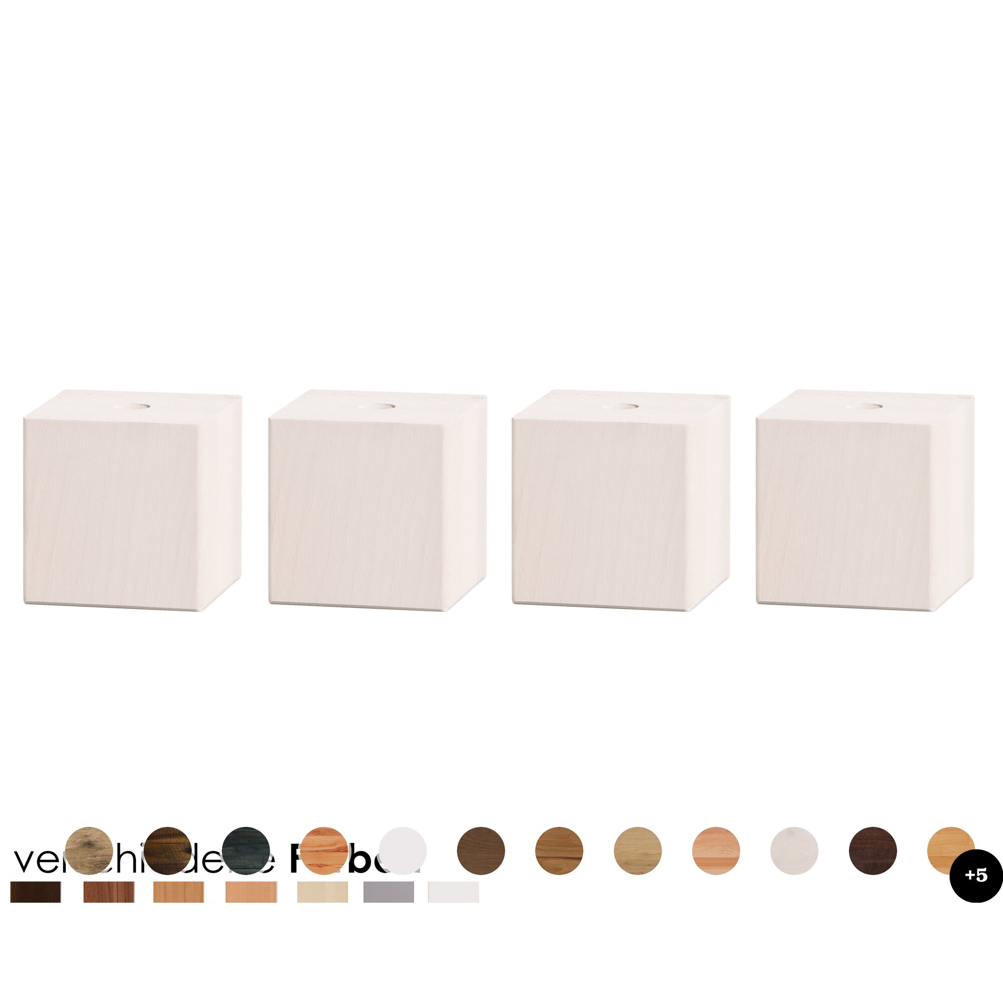 Hasena Füsse Ivio 4er-Set / 10 cm / Kernbuche natur, geölt