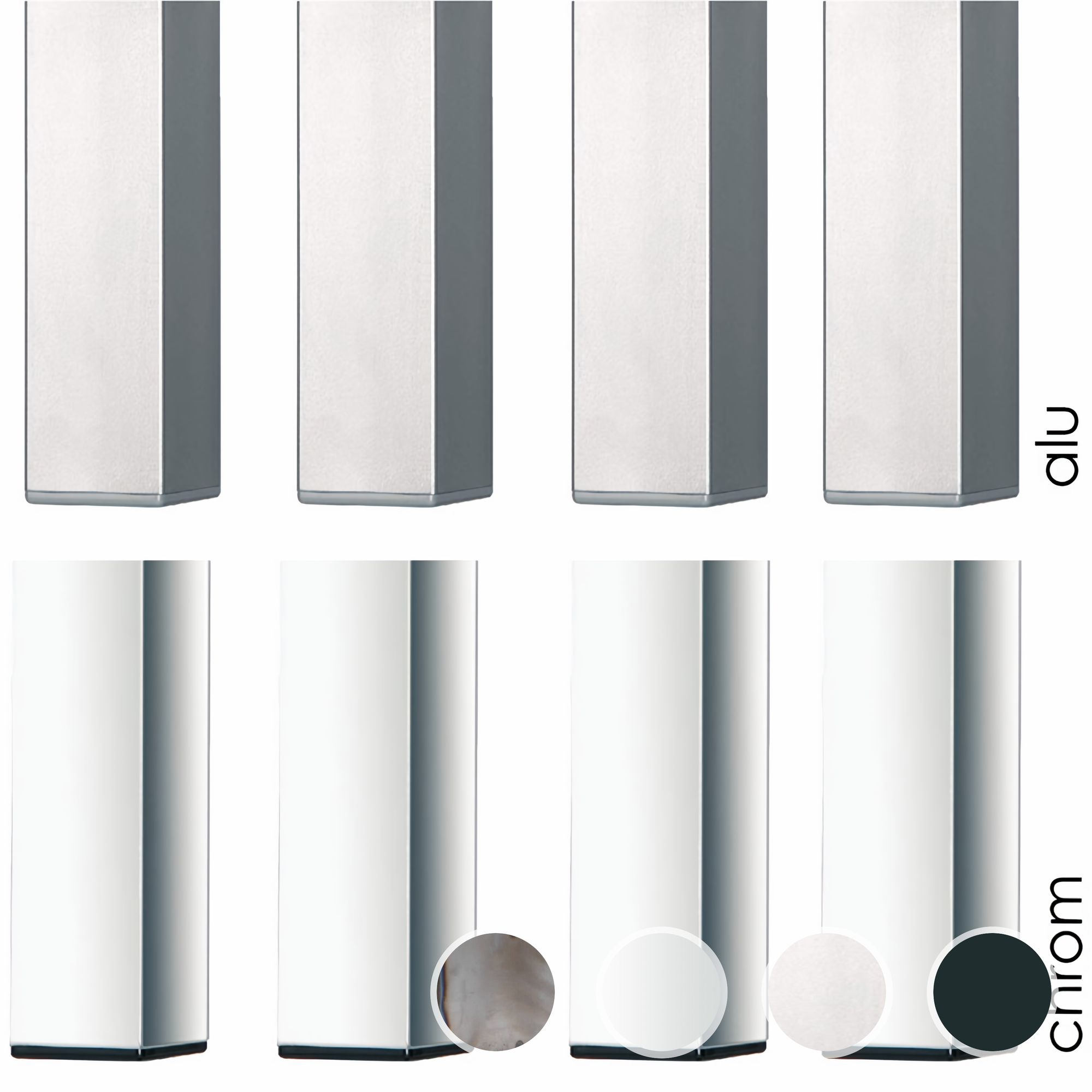 Hasena Füsse Caro 4er-Set / 25 cm / chrom