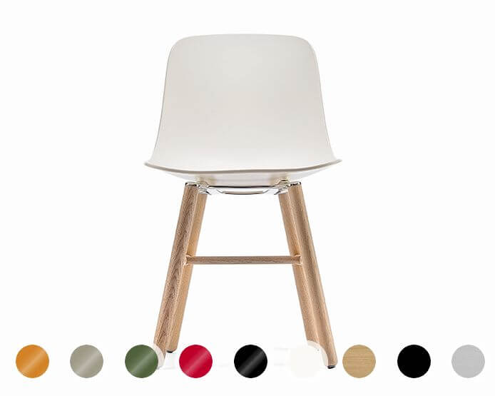 infiniti PURE LOOP Retro Designer-Stuhl MAR03 Eiche natur / PC101 Weiss