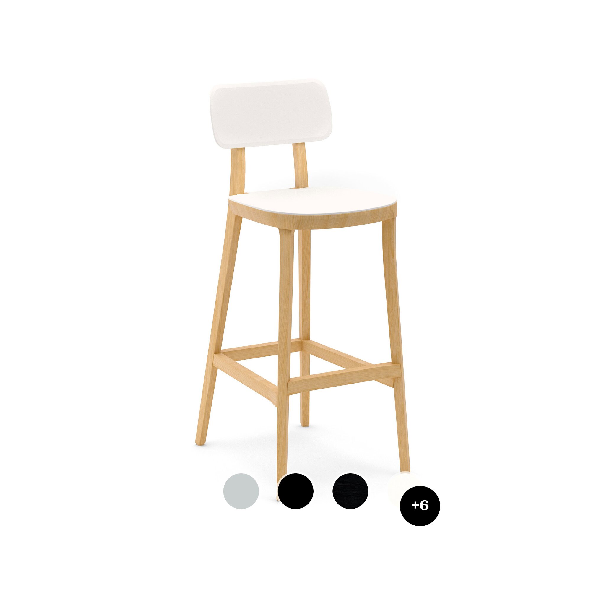 infiniti »PORTA VENEZIA« Designer-Barhocker FGLP06G Weiss lackiert / S020 Weiss