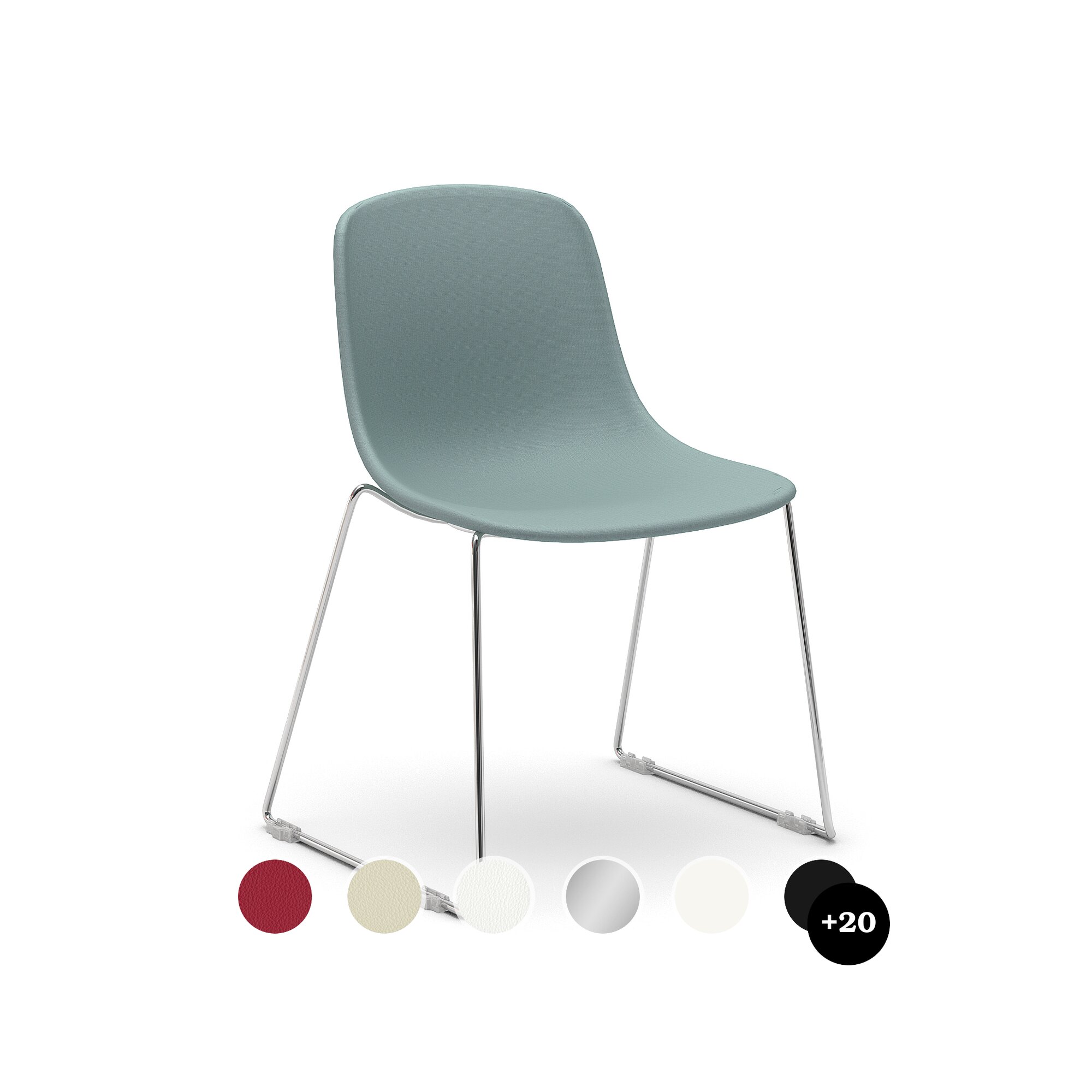 infiniti »PURE LOOP MONO« Sled gepolstert Designer-Stuhl AC01 verchromt / Kunstleder 1018