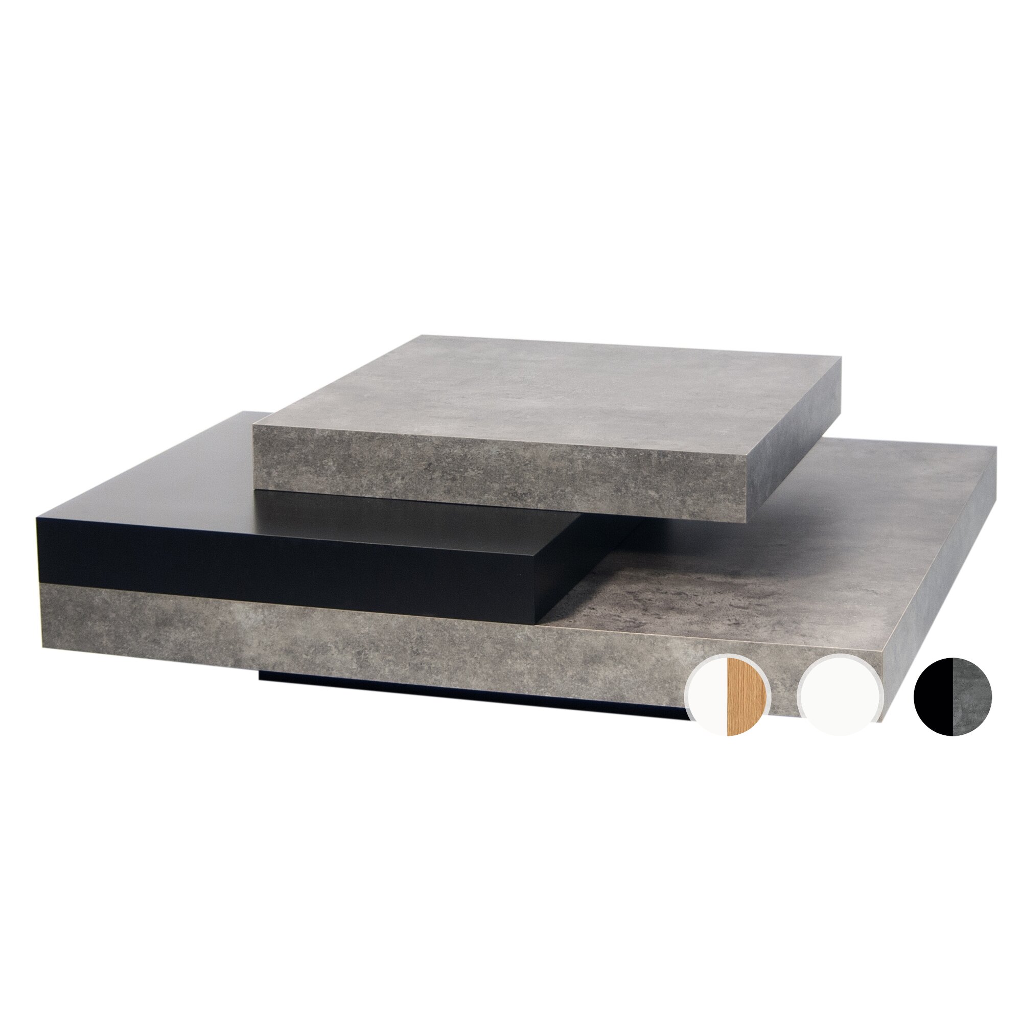 TemaHome »Slate« Beistelltisch Schwarz + Beton