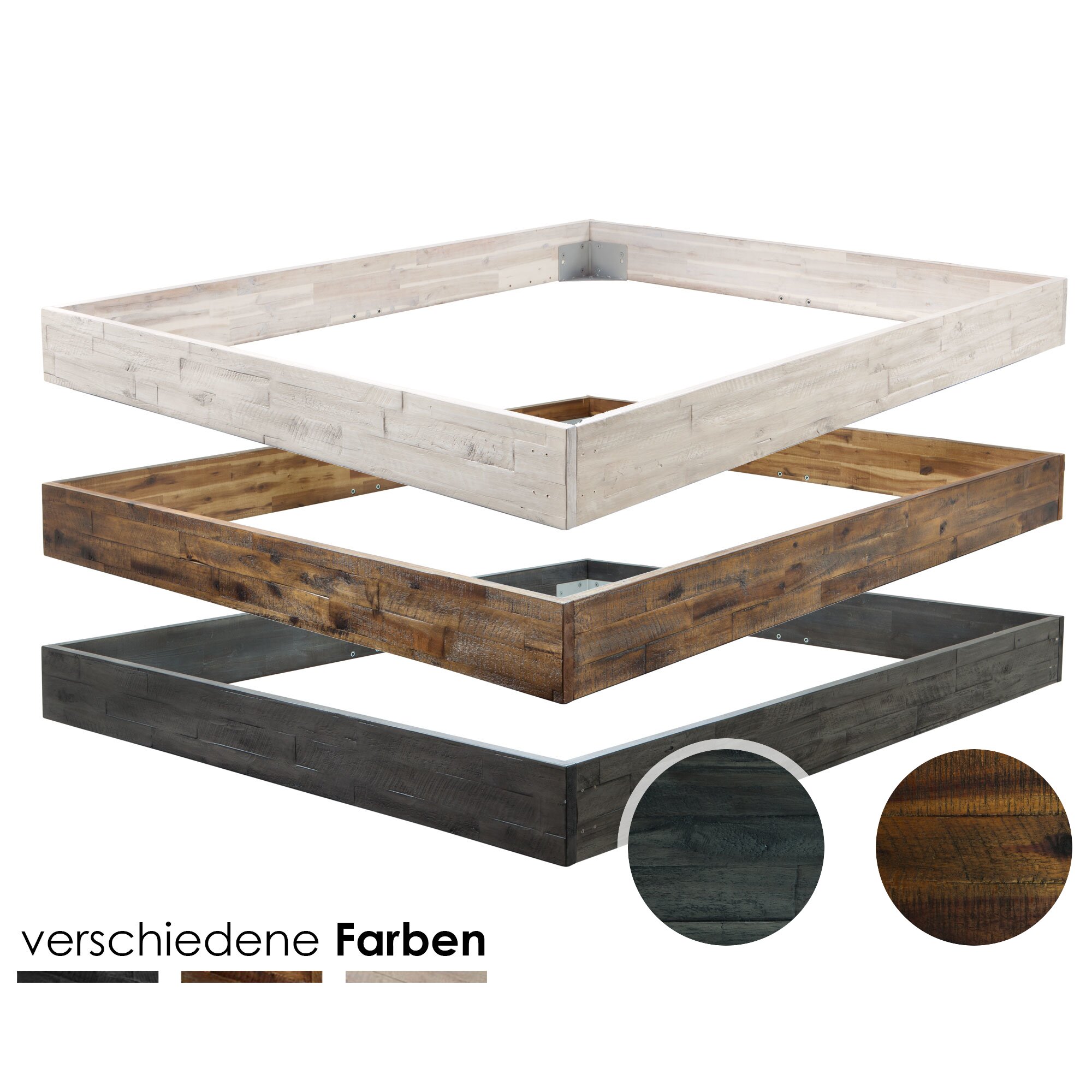 Hasena Factory-Line Bettrahmen Loft 18 200x220 cm / Akazie Vintage grau Image