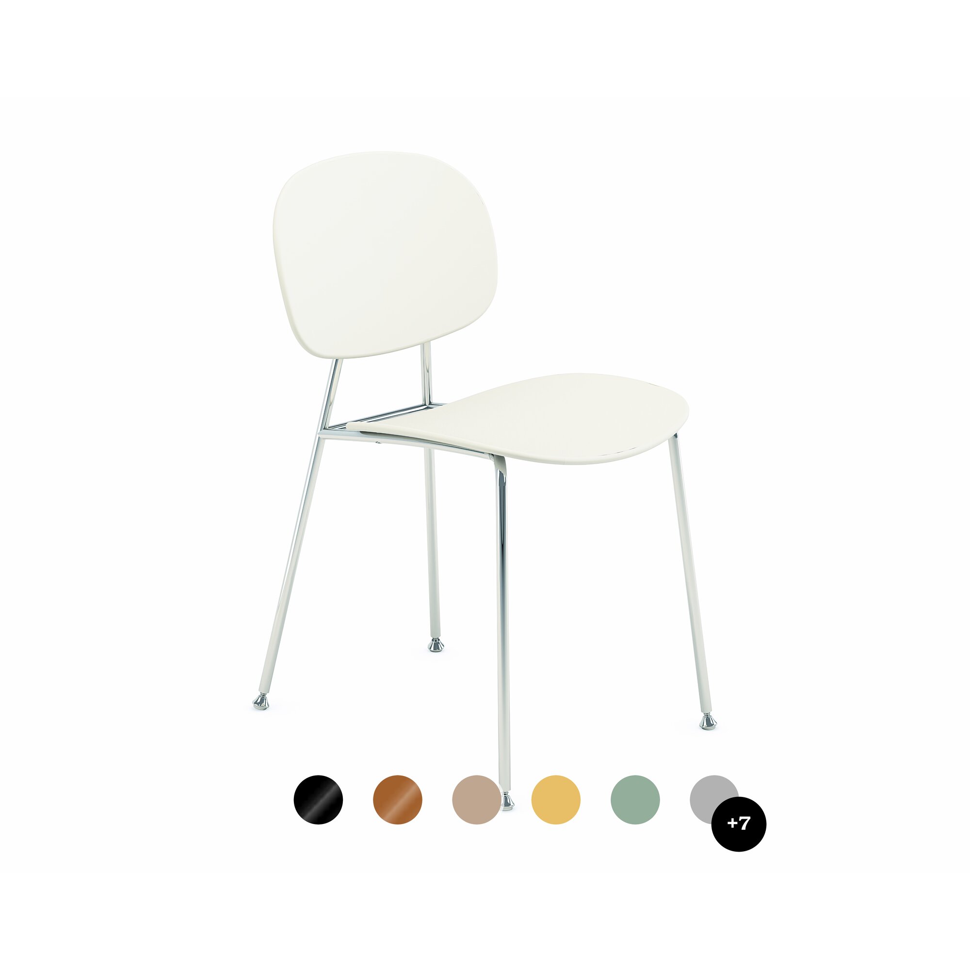 infiniti »TONDINA POP« 4 Legs Designer-Stuhl AC12 Stahl schwarz verchromt / IP7608U Marsala