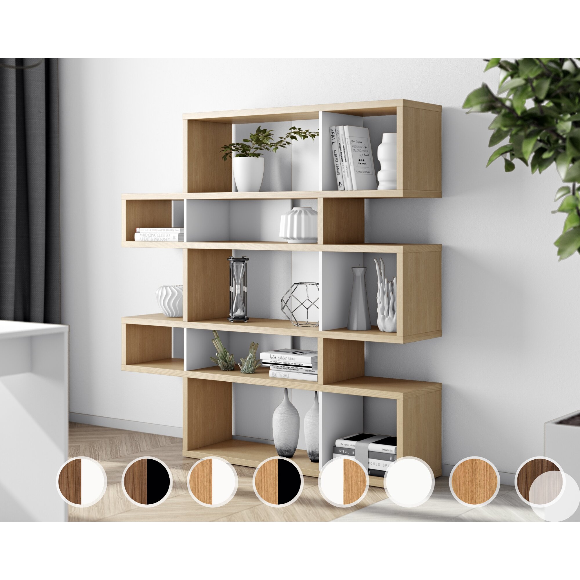 TemaHome »London« Regal II Walnuss - Rückwand Schwarz