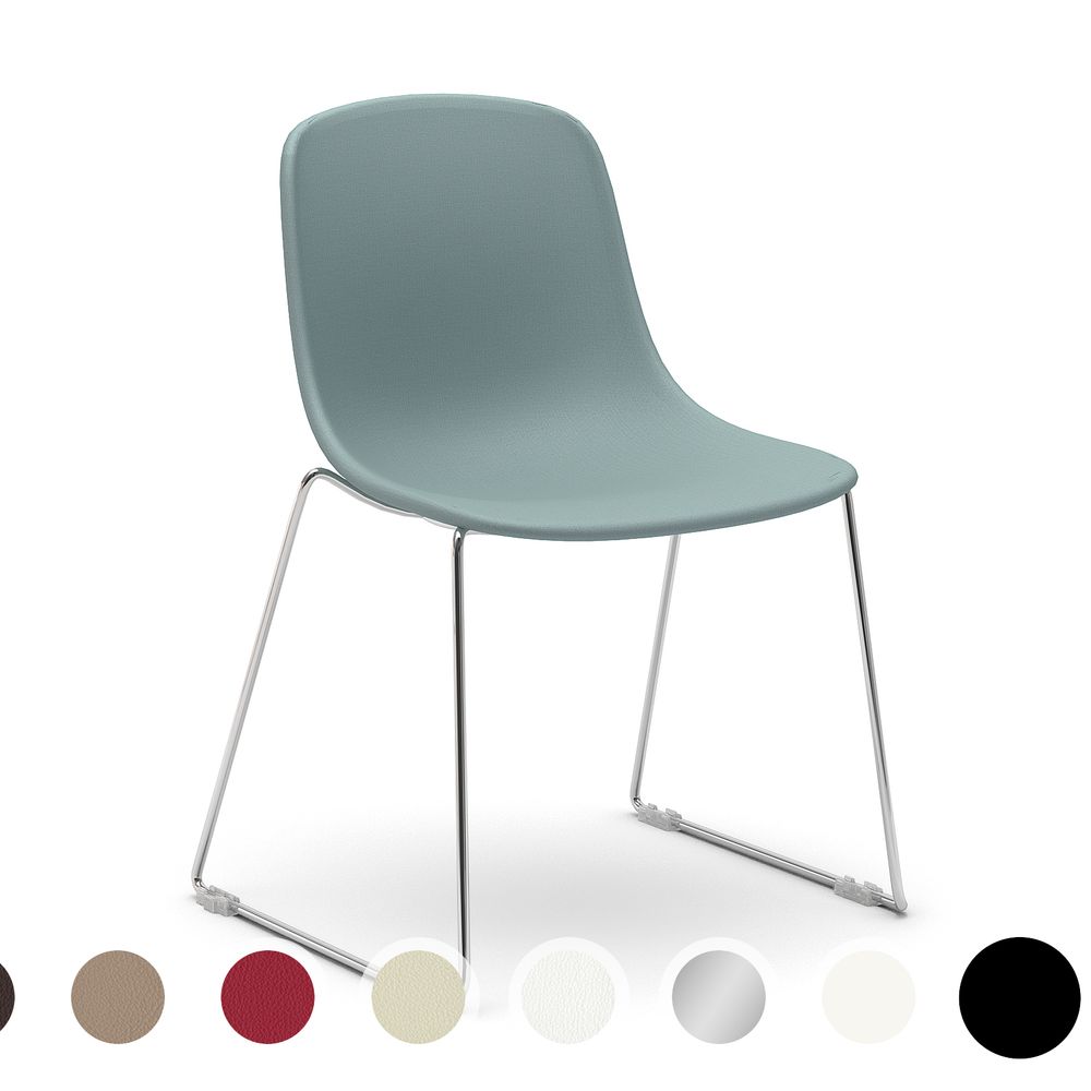 infiniti »PURE LOOP MONO« Sled gepolstert Designer-Stuhl AC01 verchromt / Stoff Byte 003 Image