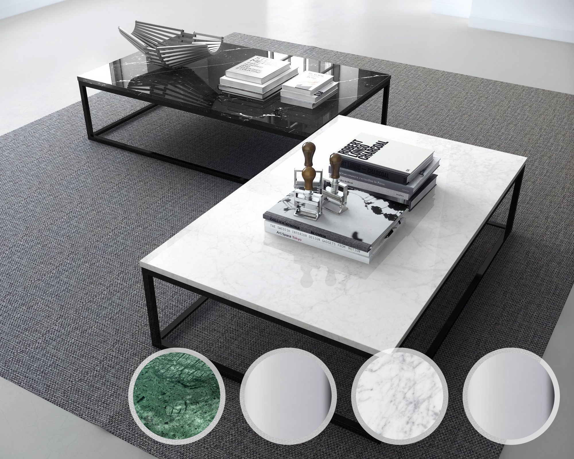 TemaHome »Prairie« Couchtisch / Chrom / Marmor Grün