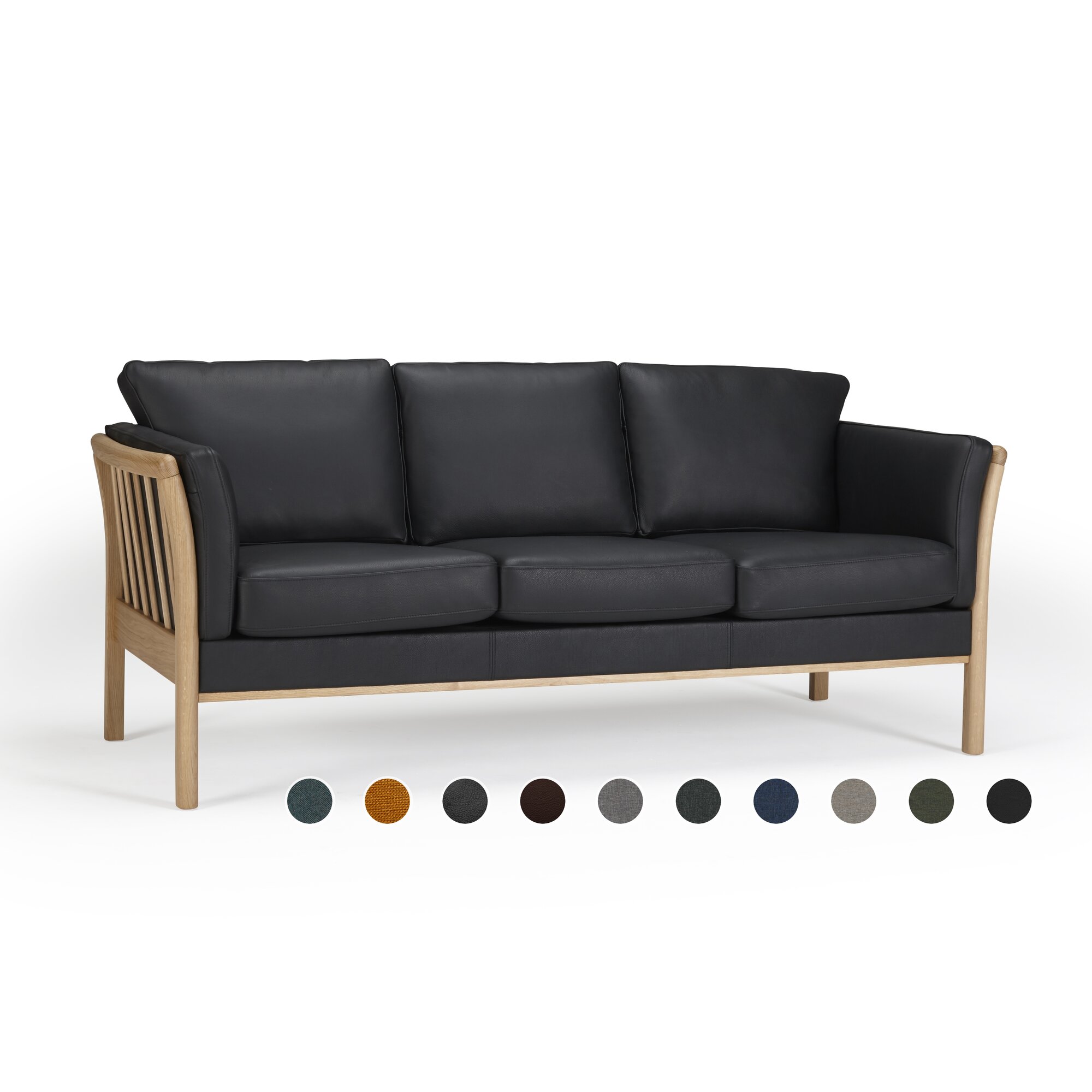 Kragelund »Aya« Couch 197x82x80 cm / 3 Sitzer / Stoff 248 Anthrazit
