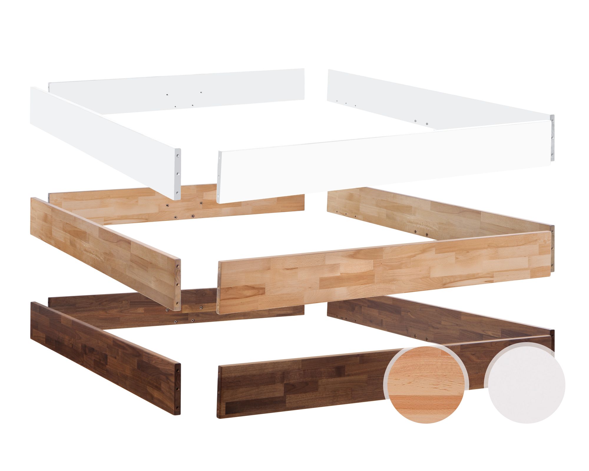 Hasena Fine-Line Bettrahmen Syma 18 140x200 cm / Kernbuche natur, geölt