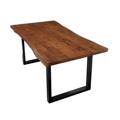 SIT Baumkante Massivholz Esstisch 26mm / 180x90 cm / natur / Metall schwarz