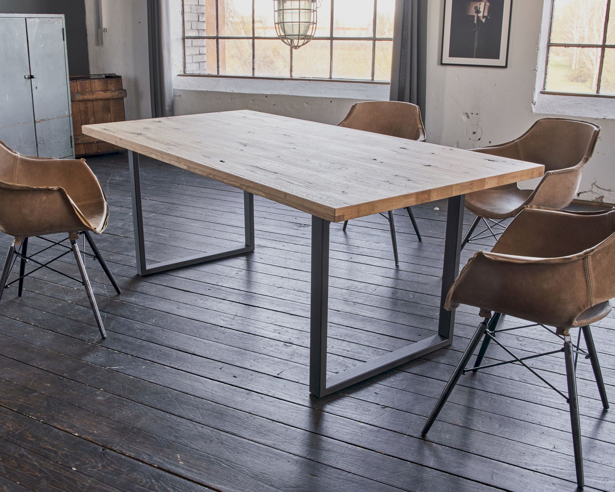 Massivholz »Fred« Wildeiche Esstisch Gerade Kante 200x100 cm / Wildeiche natur