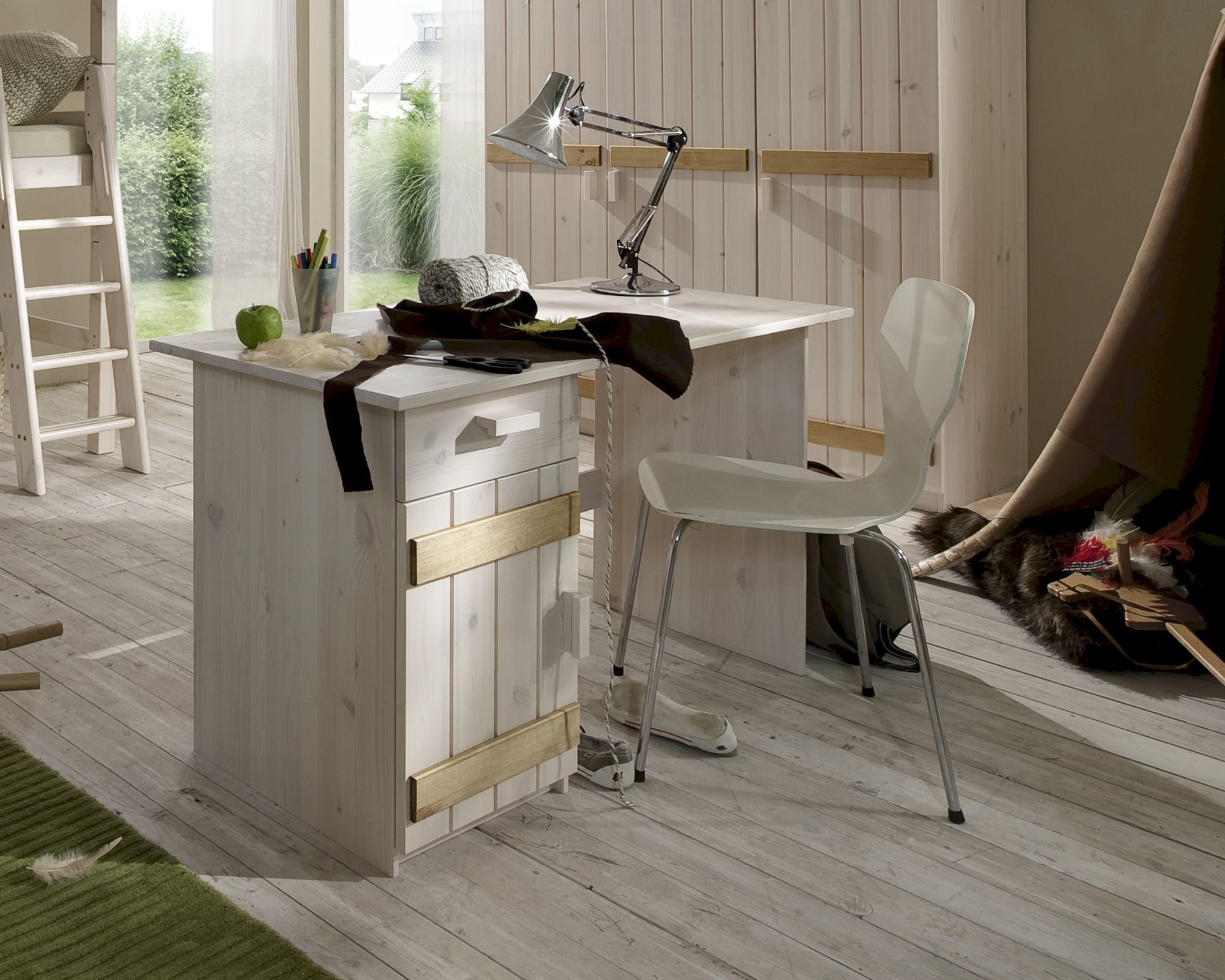 INFANSKIDS Kinderzimmer Schreibtisch natur lackiert / B 124 x H 75 x T 60 cm Image