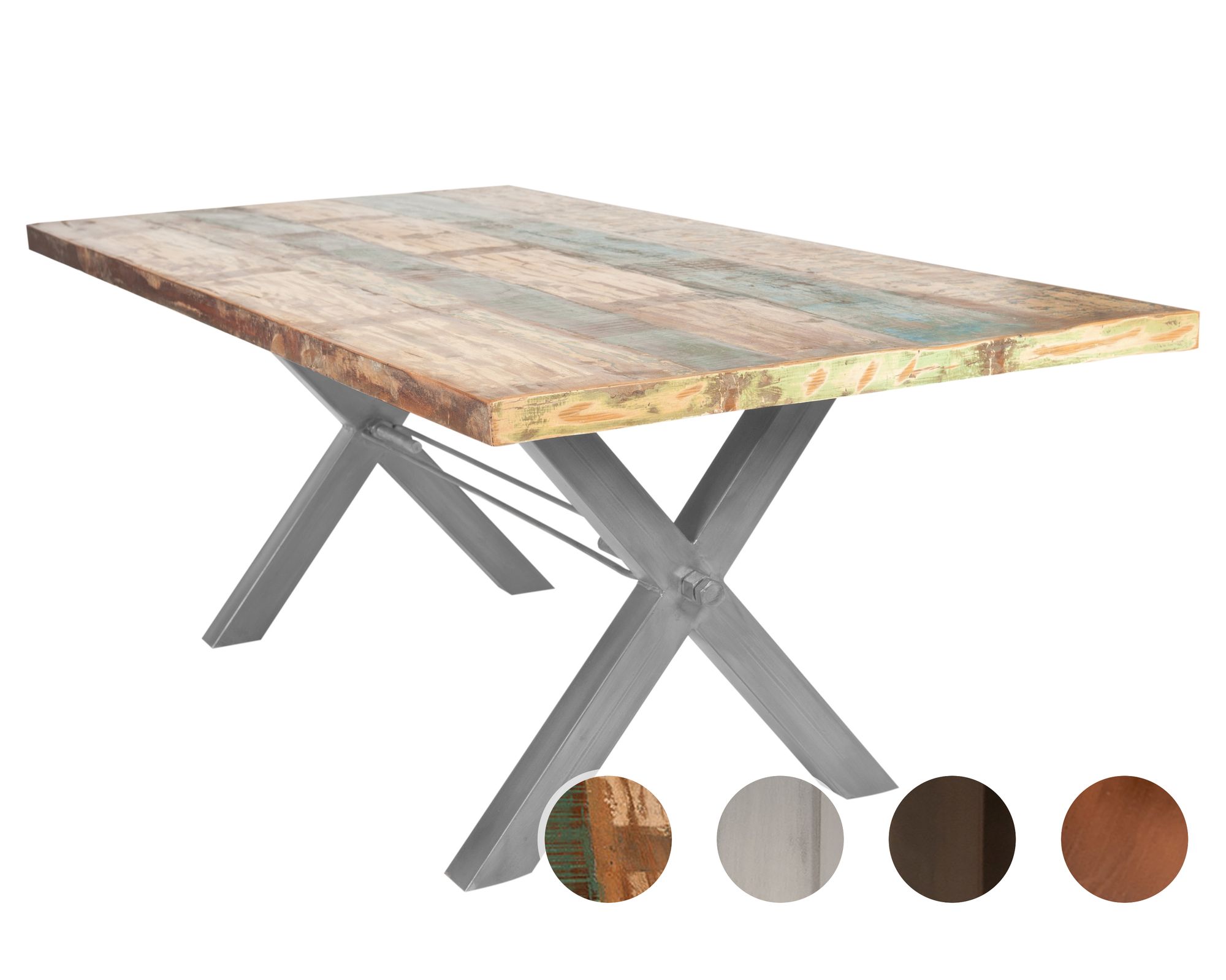 SIT Tops & Tables Esstisch Massivholz Retro lll 220x100 cm / Eisen antiksilber