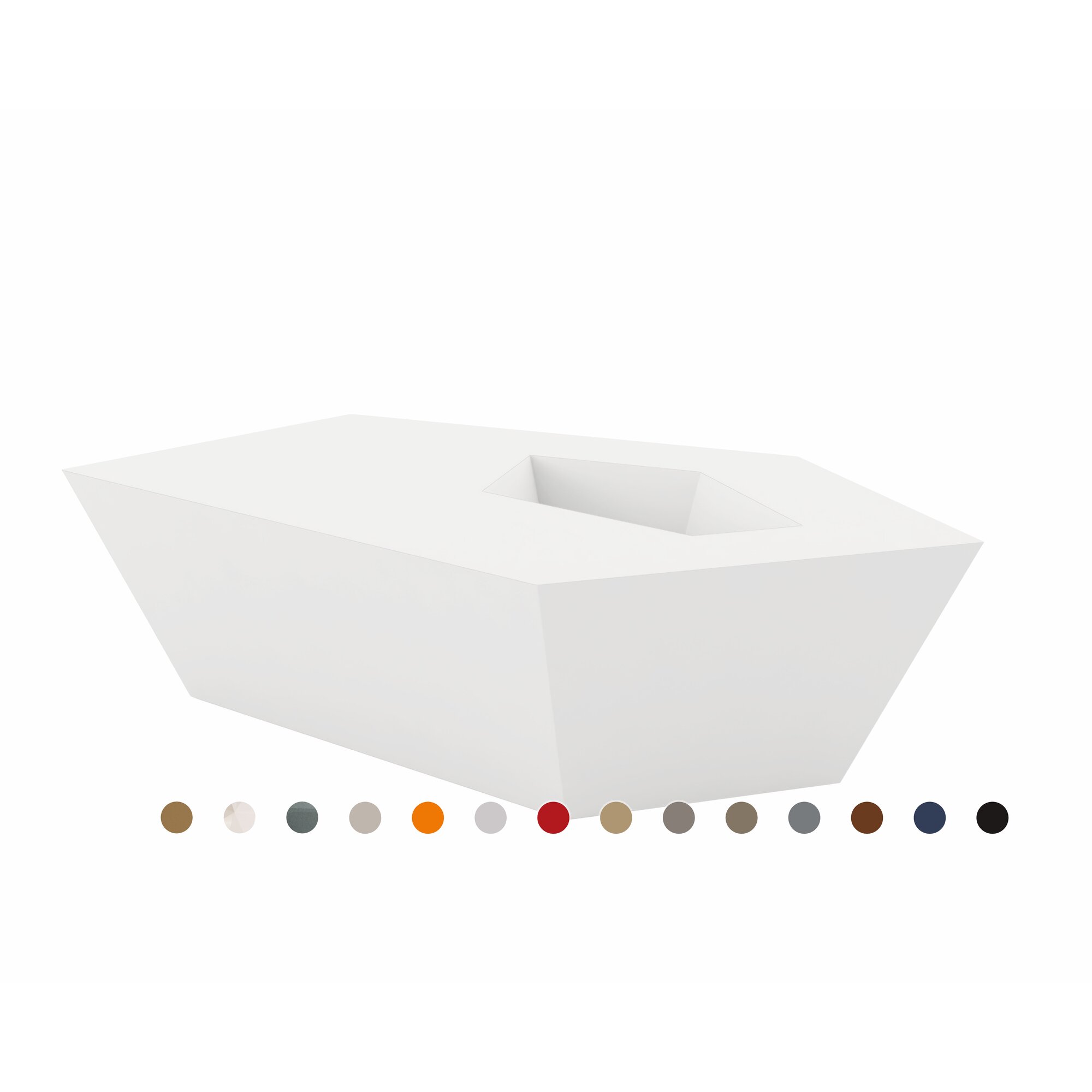 Vondom »FAZ« Outdoor Beistelltisch Gross / B 110 x H 32 x T 70 cm / Lackiert Hochglanz / Black