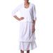 Blissful Summer,'Two Layered White Striped Cotton Scrunch Skirt from India'