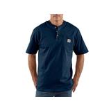 Carhartt Men's Loose Fit Heavyweight Short Sleeve Pocket Henley, Navy SKU - 967401