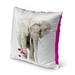 Bungalow Rose Dieta Elephant Flowers Cotton Indoor/Outdoor Pillow Eco-Fill/Cotton | 16 H x 16 W x 4 D in | Wayfair 6248F50BB88A4CEBAF18D4B135DCE964