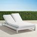 Palermo Double Chaise Lounge with Cushions in White Finish - Rain Resort Stripe Indigo - Frontgate