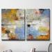 Wrought Studio™ Search I/II by Norman Wyatt Jr. - 2 Piece Wrapped Canvas Painting Print Set Metal in Blue/Brown/Gray | Wayfair
