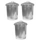 Easy Shopping 3 x Large 90L Litre Galvanised Metal Bin Rubbish Dustbin Animal Feed Storage. Made In U.K.