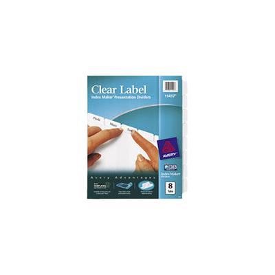 Avery Laser Printer Index Maker Clear Label Dividers - 8-Tab Set