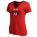 Women's Fanatics Branded Red Cincinnati Reds We Are Icon V-Neck T-Shirt