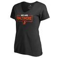Women's Fanatics Branded Black Baltimore Orioles We Are Icon V-Neck T-Shirt