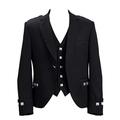 Star Leather Wedding/Party Boys & Mens Scottish Argyle Kilt Jacket & Waistcoat S R L (34 Regular) Black