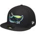 Men's New Era Black Tampa Bay Rays Cooperstown Collection Wool 59FIFTY Fitted Hat