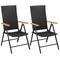 vidaXL Stackable Garden Chairs 2 pcs Poly Rattan Black