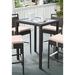 Orren Ellis Whittingham Glass Bar Table Glass/Wicker/Rattan in Black/Brown | 43 H x 32 W x 32 D in | Outdoor Furniture | Wayfair