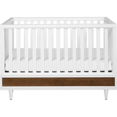 Babyletto Eero 4-in-1 Convertible Crib with Toddler Bed Conversion Kit - White/Natural Walnut