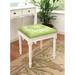 Ophelia & Co. Vanover Solid Wood Vanity Stool Linen/Wood/Upholstered in Green/Gray | 19 H x 17 W x 16 D in | Wayfair