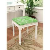 Ophelia & Co. Vansickle Solid Wood Vanity Stool Linen/Wood/Upholstered in Green | 19 H x 17 W x 16 D in | Wayfair 3D4911D2C03E424A8F6CE3A350F23017