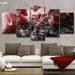 Wrought Studio™ 'Glitzy Mist XLVI' 5 Piece Graphic Art on Wrapped Canvas Set by Tristan Scott Canvas in Black/Red | 30 H x 60 W x 0.75 D in | Wayfair