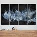 Orren Ellis 'Glitzy Mist XLIV' 4 Piece Graphic Art on Canvas Set Canvas in Black/Blue/White | 24 H x 48 W x 0.75 D in | Wayfair