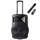 Portable DJ PA Speaker System 15" 800w Bluetooth Music Lights and Wireless Microphone Battery Powered