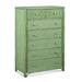 Braxton Culler Summer Retreat 7 Drawer Chest Wood/Wicker/Rattan in Green/Yellow | 55 H x 38 W x 20 D in | Wayfair 818-036/CELERY