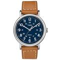 Timex Unisex Erwachsene Analog Quarz Uhr mit Leder Armband TW2R42500JT