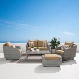 Wade Logan® Castelli 5 Piece Sofa Seating Group w/ Sunbrella Cushions Synthetic Wicker/All - Weather Wicker/Wicker/Rattan in Gray | Outdoor Furniture | Wayfair