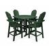 POLYWOOD® Vineyard Curveback Adirondack 5-Piece Nautical Trestle Bar Set Plastic in Green | 54.75 H x 48 W x 48 D in | Outdoor Furniture | Wayfair